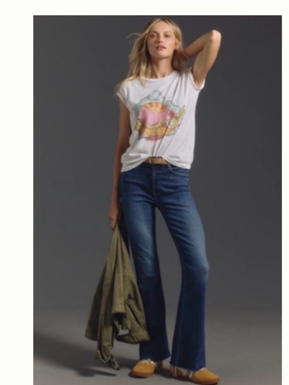 MOTHER THE WEEKENDER MID-RISE FLARE JEANS